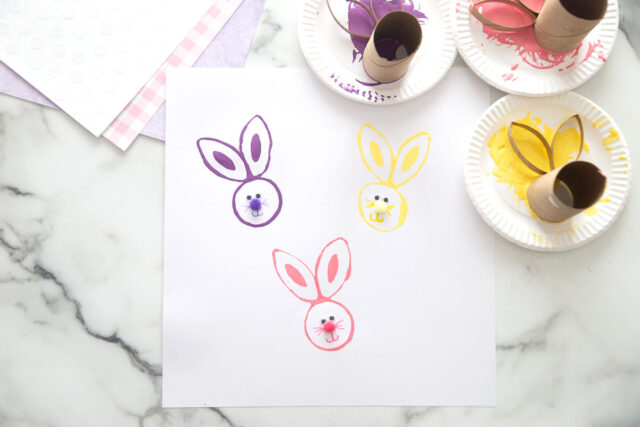 Paper Roll Bunny Stamps
