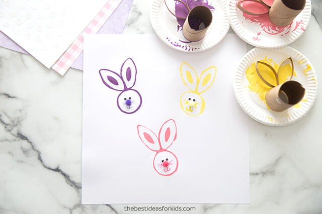 Paper Roll Bunny Stamps Craft