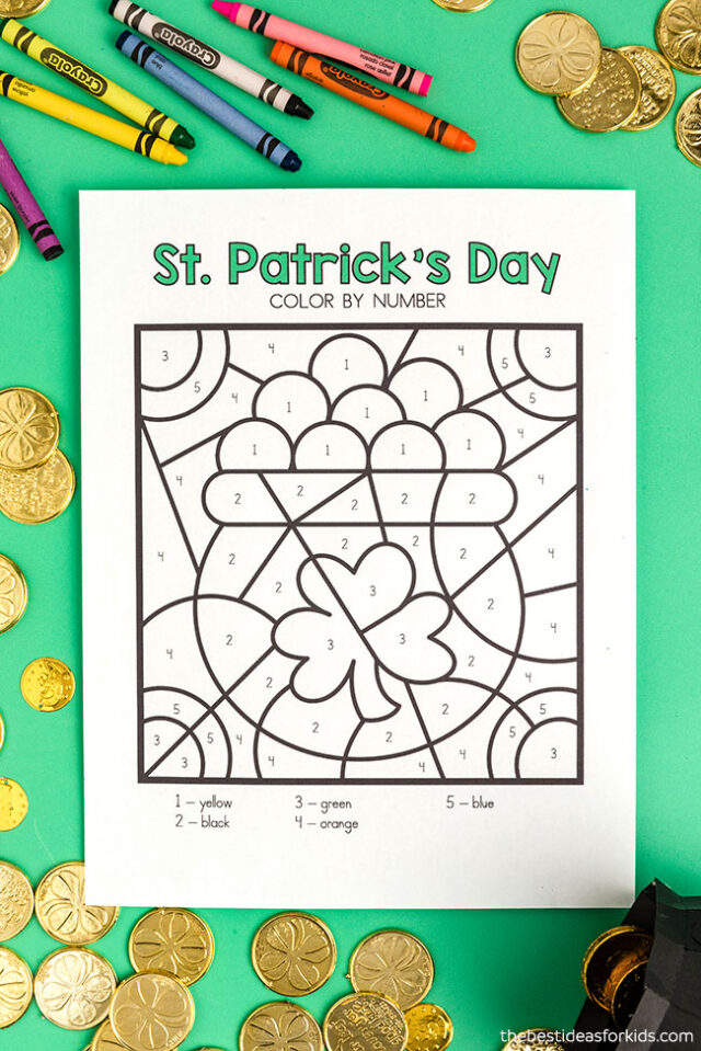St Patrick's Day Printable Color by Number Sheets