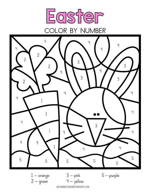 Easter Color by Number Free Printable Sheet