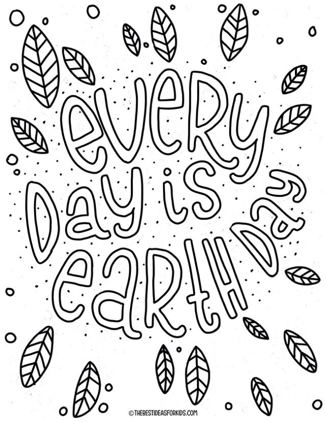 Every Day is Earth Day Coloring Page