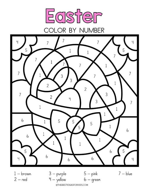 Free Printable Easter Color by Number PDF