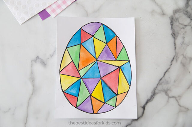 Geometric Easter Egg Template