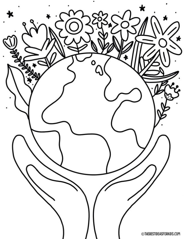 Holding Earth Coloring Page