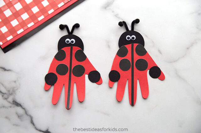 Ladybug Handprint Craft for Kids