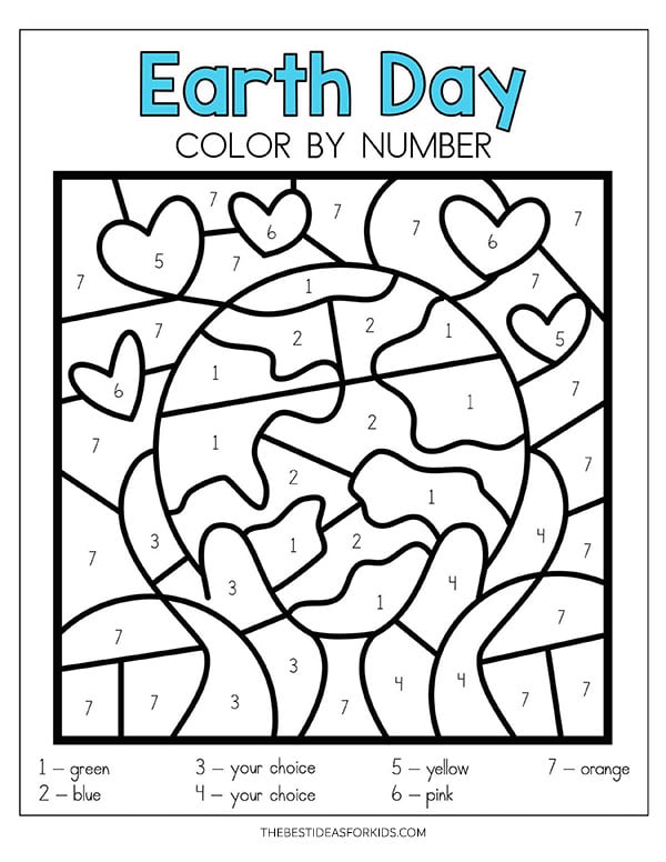 Printable Earth Day Color by Number