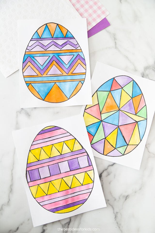 Watercolor Easter Egg Craft for Kids