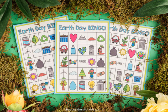 earth day bingo free printable pages