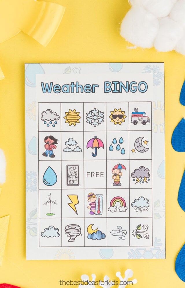 free weather bingo printable