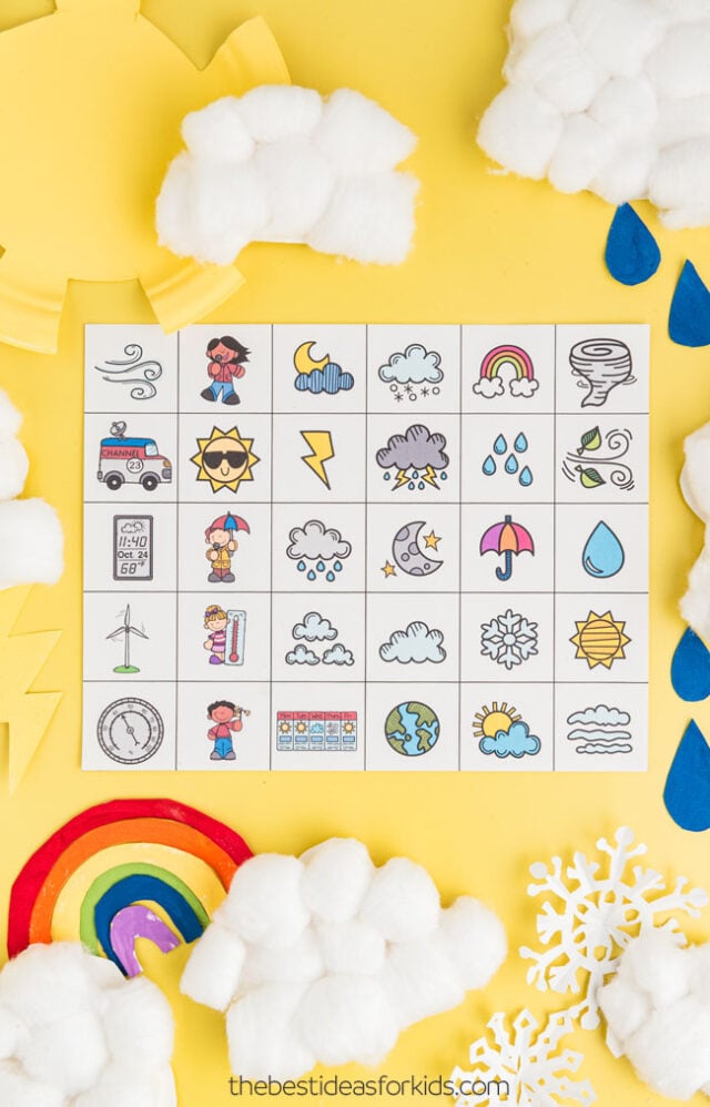 weather bingo for kids