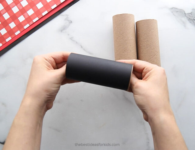 Add Black Cardstock to Paper Roll