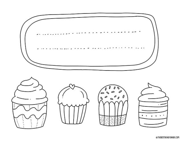 Cupcakes Coloring Page