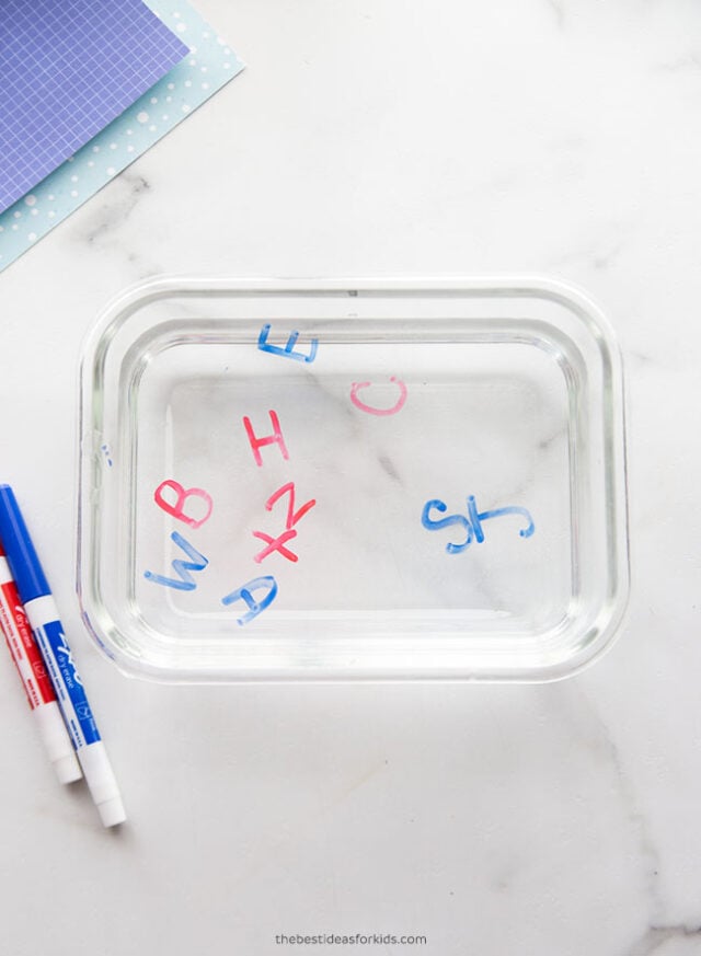 Dry Erase Letter Marker Experiment for Kids