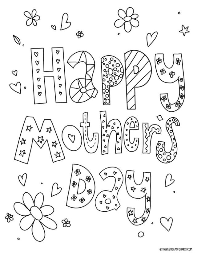 Happy Mother's Day Coloring Page