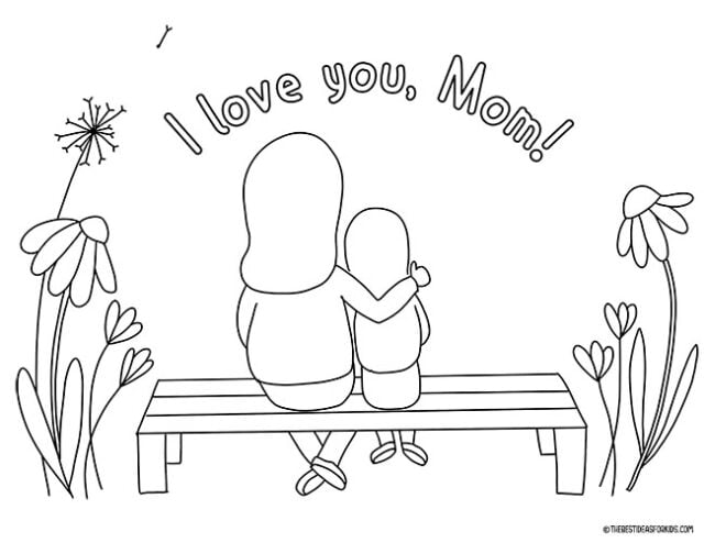 I Love you Mom Coloring Page