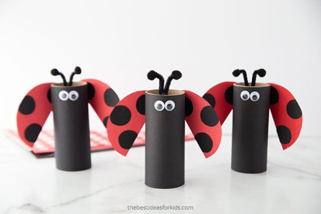 Ladybug Paper Roll Craft for Kids