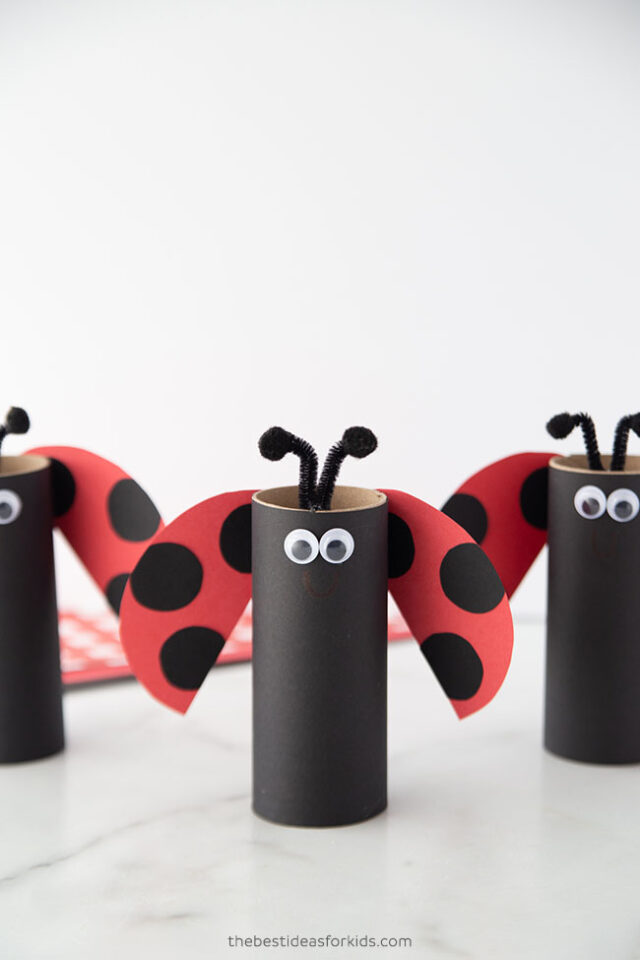 Ladybug Paper Roll Recycled Craft