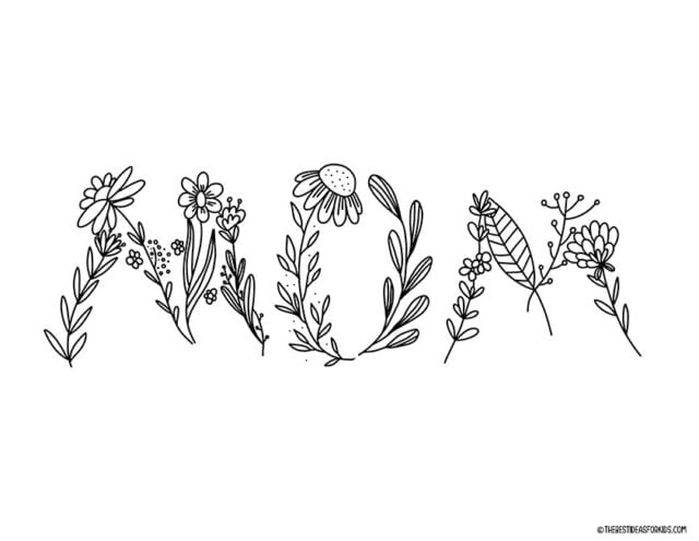 Mom Letters Coloring Page