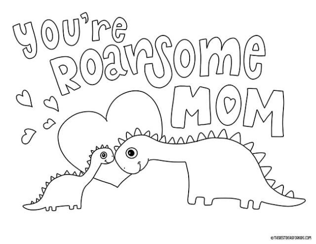 You're Roarsome Mom Coloring Page