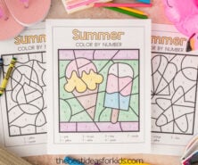 free summer color by number printables for kids