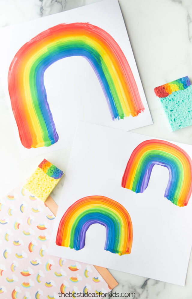 sponge rainbow craft