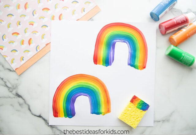 sponge rainbow crafts
