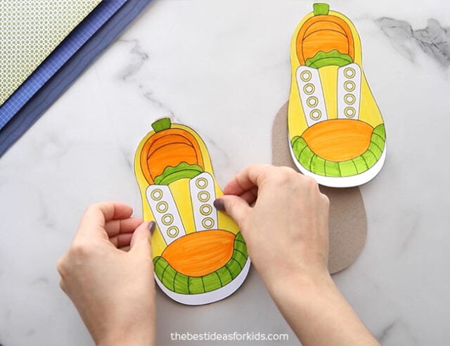 Glue Shoe Template to Cardboard