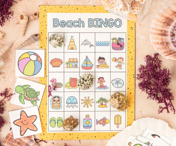Summer Bingo Free Printables - Beach Bingo Cover 600x500 