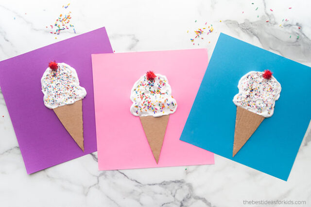 Ice Cream Puffy Paint Craft