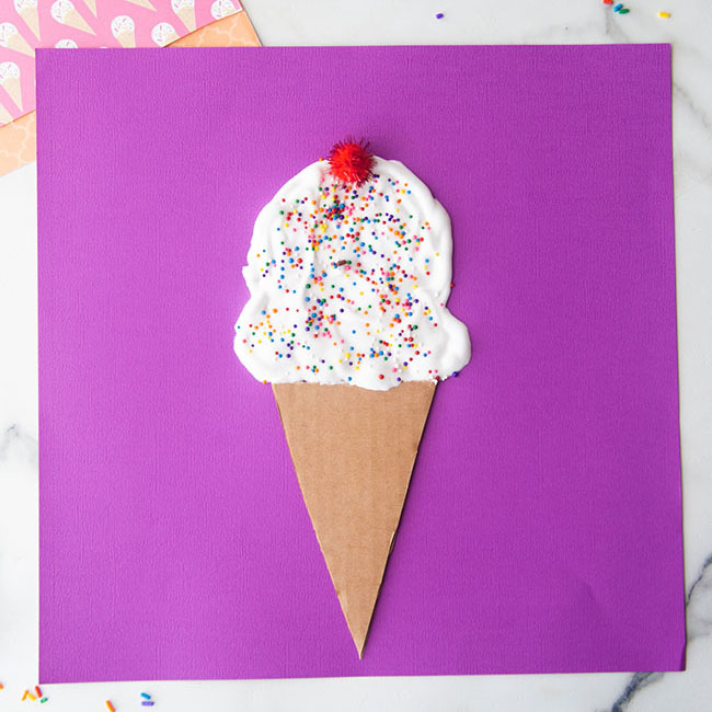 Puffy Paint Ice Cream Canvas craft activity guide