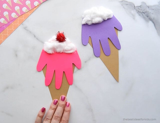 Glue Pom Pom to Ice Cream step