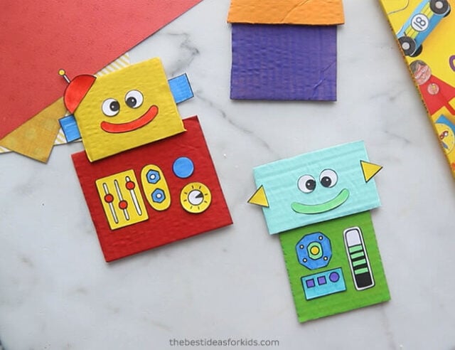 Glue on Paper Robot Shapes