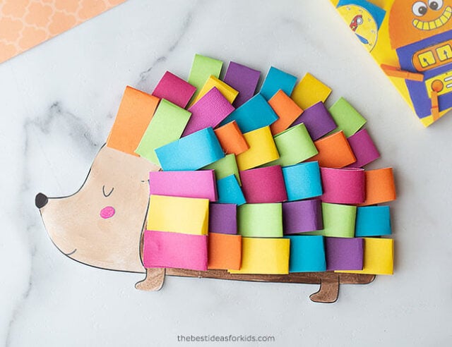 Paper Hedgehog Kids Craft