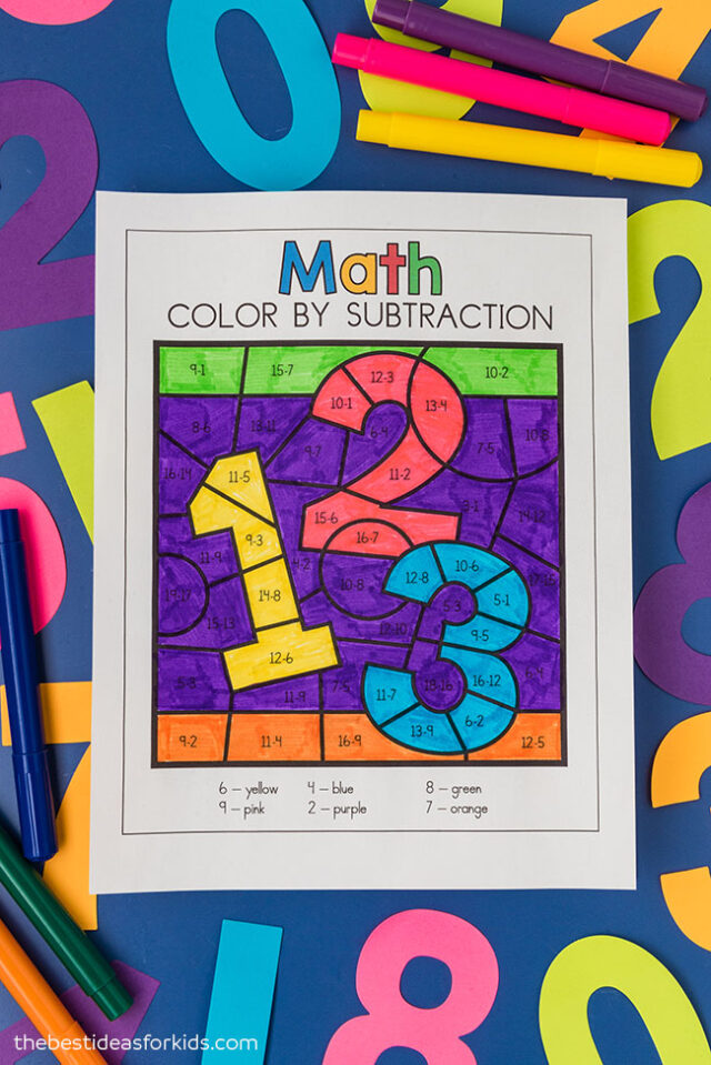 Printable Math color by Number