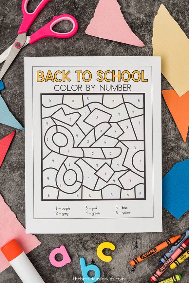 back to school free color by number