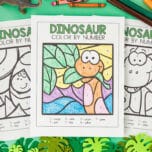 dinosaur color by number cover