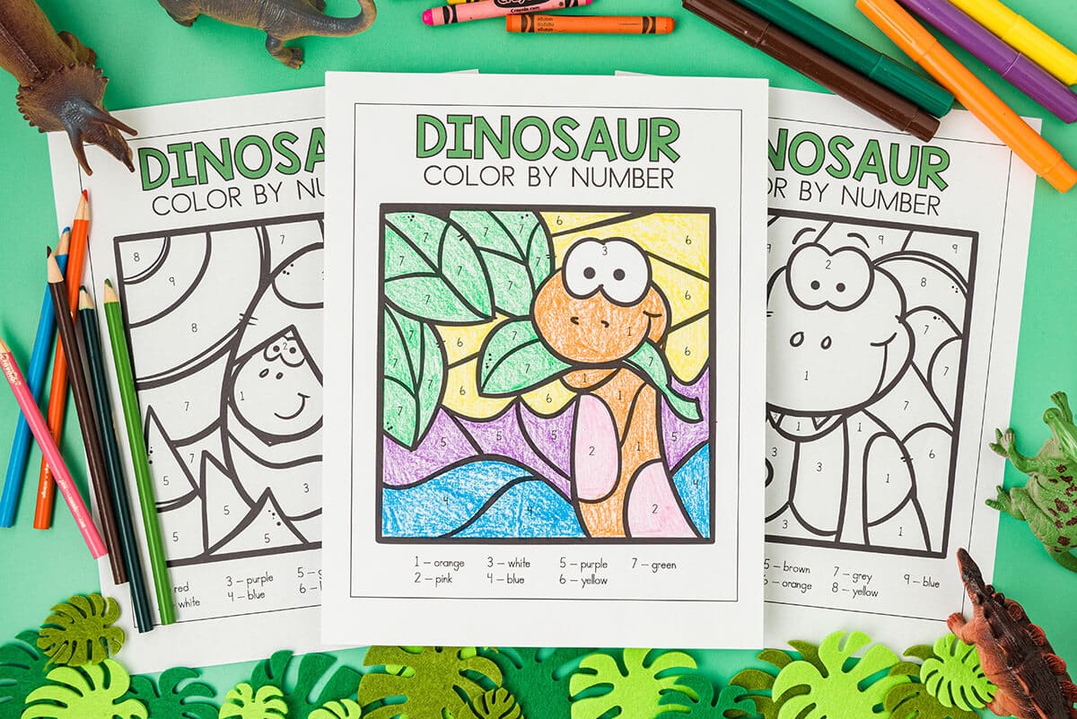 Dinosaur Color By Number Free Printables The Best Ideas For Kids