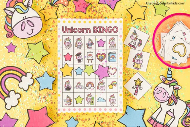 printable unicorn bingo sheets for kids
