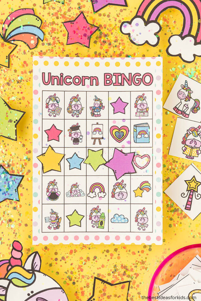 unicorn bingo for kids