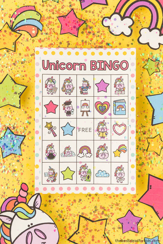 unicorn bingo printable bingo