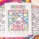 unicorn color by number cover