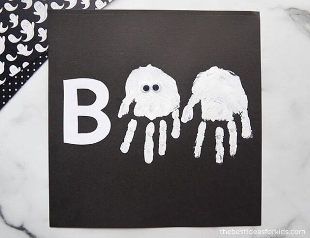 Add Googly Eyes to Ghost Handprint