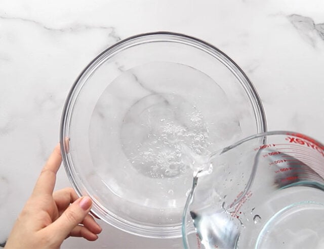 Add water into a bowl