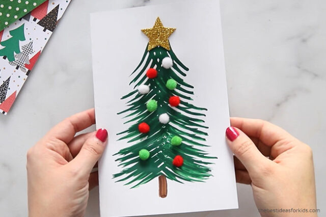 Christmas Tree Painted with Fork