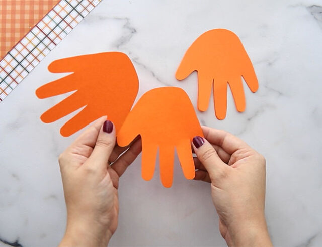 Cut out Pumpkin Handprint