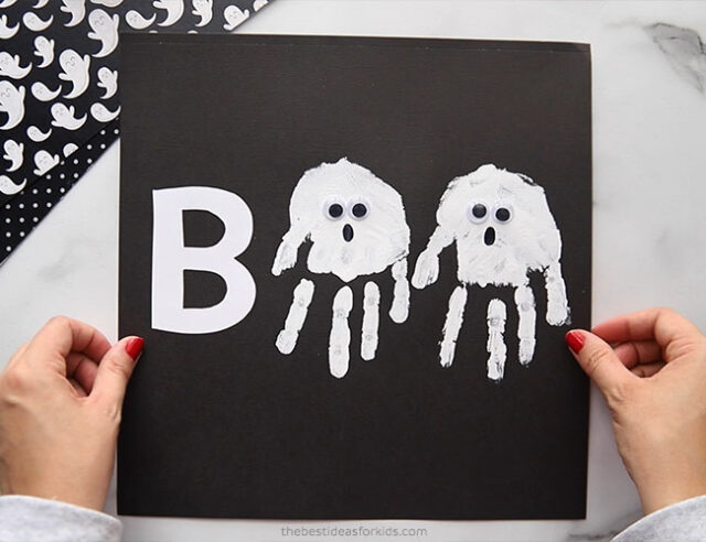 Handprint Ghost Halloween Craft