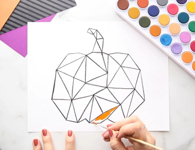 Paint geometric pumpkin