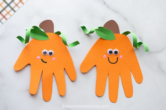 Pumpkin Handprint Craft for Kids