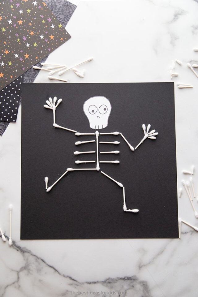 Q tip skeleton craft