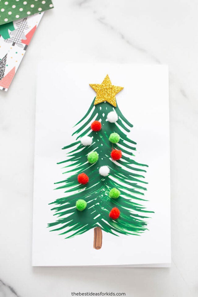 fork painted christmas tree